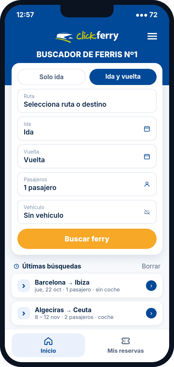 App Clickferry: buscador de ferris