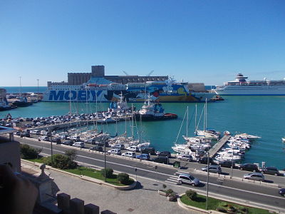 Image of the ferry terminal in Civitavecchia