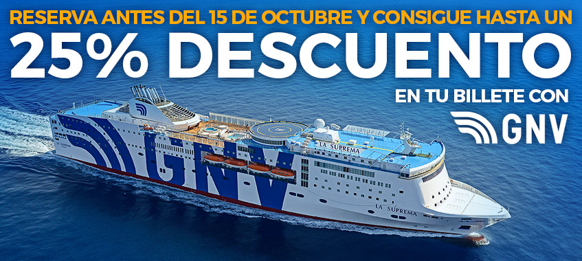 Imagen de Reserva ya y consigue hasta un 25% de descuento con GNV