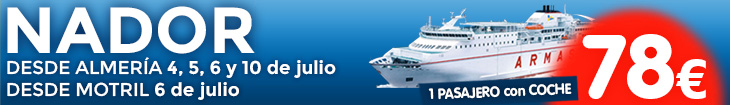 Imagen de Ferry Almeria Nador con Naviera Armas desde 78€ | Billetes de Ferry Online | Barco Barato