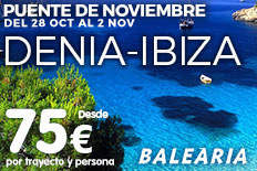 Imagen de Puente de Noviembre: Denia - Ibiza | Billetes de Ferry Online | Barco Barato