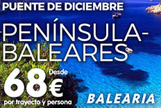 Imagen de Puente de Diciembre viaja de Península a Baleares | Billetes de Ferry Online | Barco Barato