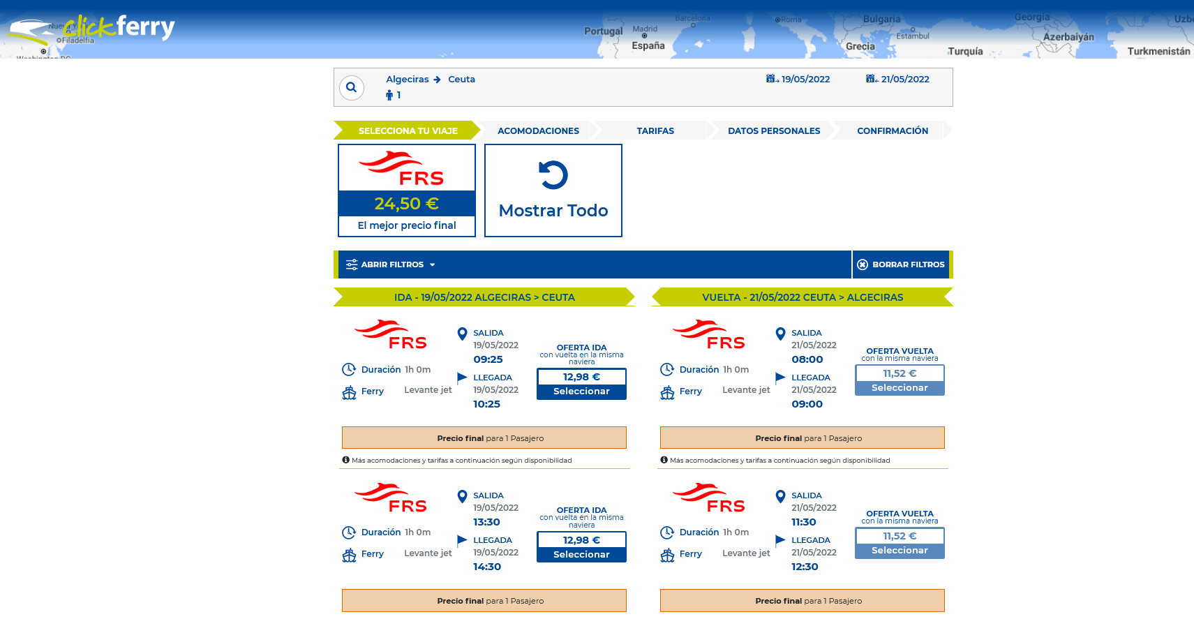 oferta algeciras ceuta