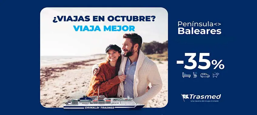 Imagen de Llévate un 35% de descuento directo para viajar en Octubre a Baleares